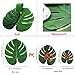 Soyee 48pcs Tropical Large Palm Leaves, DIY Waterproof Artificial Leaf Placemats and Table Runners for Hawaiian Luau Party Decoration, Jungle Party Supply