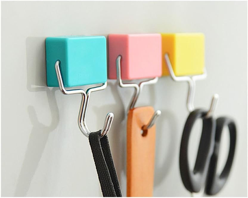 Super Strong Magnetic Hooks,All-Purpose [180 Rotation] Strong Decor Magnetic Hook Hanger for Refrigerator, Workshop, Office, Garage, Kitchen, Bathroom Pastel (6-Pack)