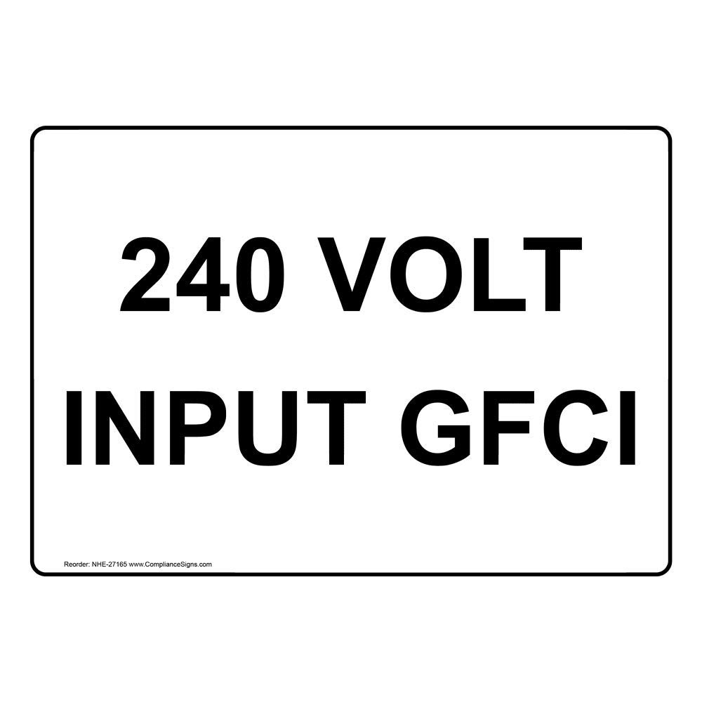 Gfci Label Buy 240 Volt Input GFCI Label Decal, 5x3.5 in. 4-Pack Vinyl for ...