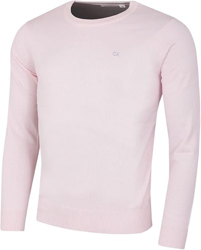Calvin Klein Mens Crew Neck Sweater Pink Size Small