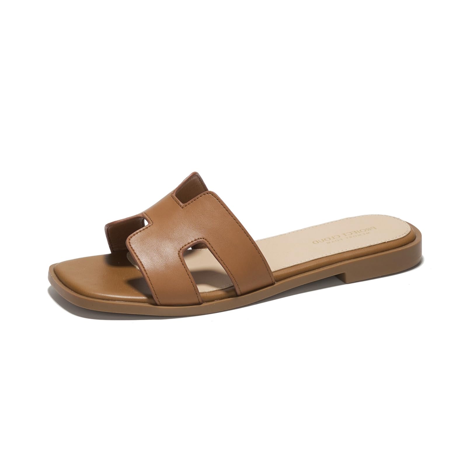 Project Cloud Genuine Leather Summer Sandals for Women 2025 - Fashion Flat Womens Sandals with Memory Foam Insole Slides Sandals Women Footwear - Mules Women's Sandals (Jannel)