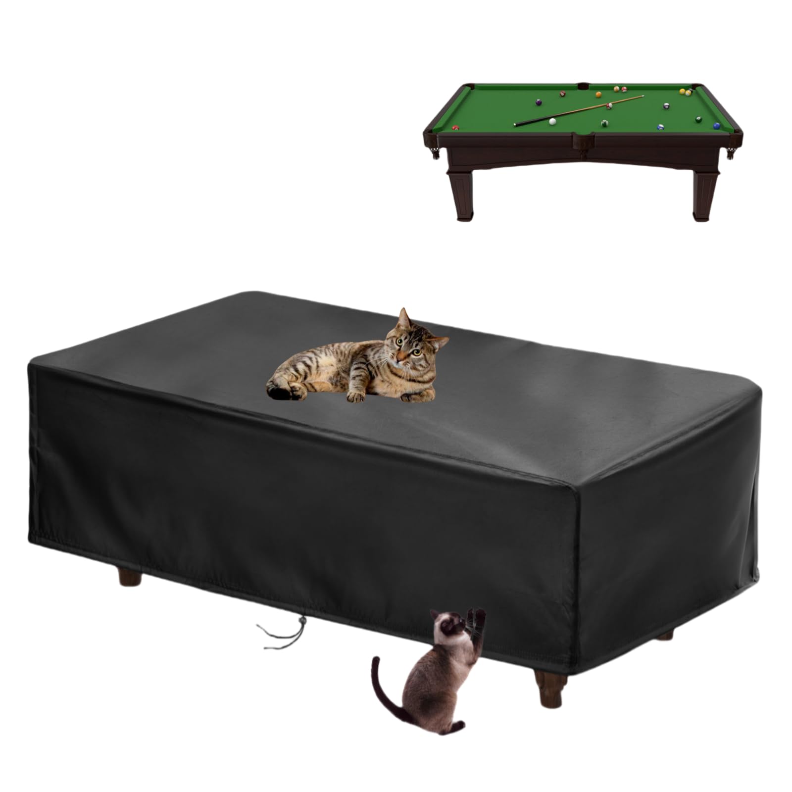 Photo 1 of ?2025 Upgraded Fabric?Saking Pool Table Cover Waterproof, 420D Heavy Duty 6/7/8/9 Ft Billiard Table Cover Indoor & Outdoor, Scratch-Resistant Polyester Cloth Cover for Pool Table -(6FT, Black)
