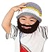 Boys Ski Wacky Beard Knit Winter Hat Beanie Grey
