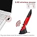 2.4GHz Wireless Optical Pen Mouse Lcyyo Adjustable 800 1200 1600DPI USB Optical Pen Mouse with Pen Stand for PC Computer Desktop Notebook Laptop (Red)