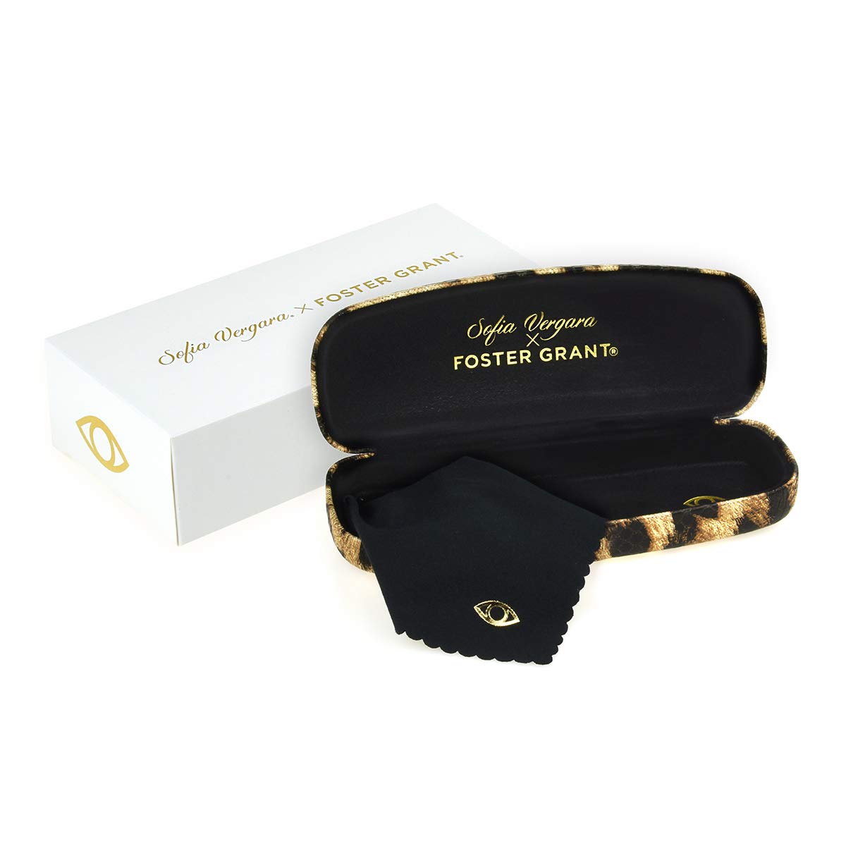 Foster Grant Sofia Vergara x Women\'s Teresa Reading Glasses Cat-Eye, Red Leopard, 52 mm + 3