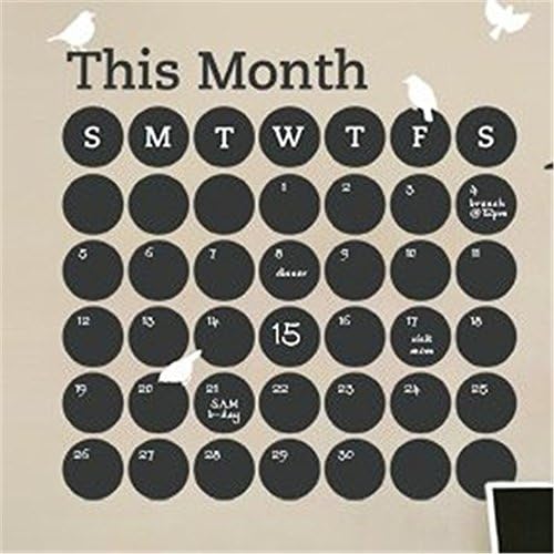 pesua Decals stickers wall Words Sayings Removable Lettering Dot Calendar Chalkboard 32'' H x 32'' W