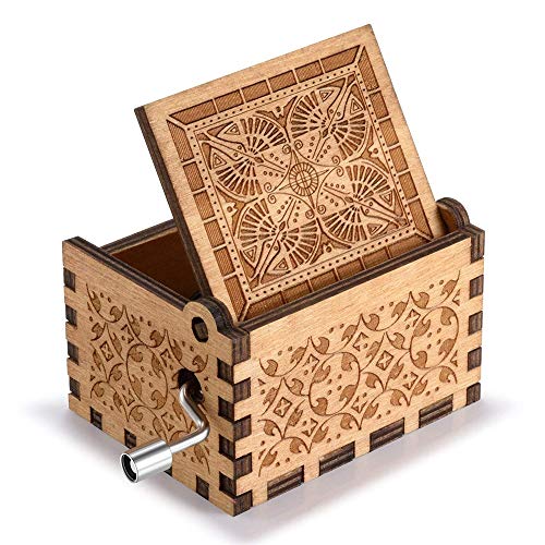 Kafete Music Box Hand Crank Engraved Musical Box-U R My Sunshine Mechanism Antique Vintage Personalizable Gift for Daughter from Mom(You are Stronger Than You Seem)