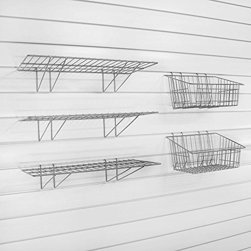 Proslat Heavy Duty Steel Shelf and Basket Combo Pack (5-Piece)