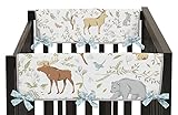 Sweet Jojo Designs Baby Crib Side Rail Guard Wrap Covers Teething Protector for Woodland Animal Toile Girl or Boy Bedding Collection