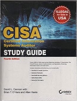 Buy Cisa Certified Information Systems Auditor Study Guide 4ed