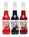 Time for Treats 3-Pack of Grape, Cherry & Red Raspberry Snow Cone Syrup + 25-Pack of Snow Cone Cups & Spoon Straws