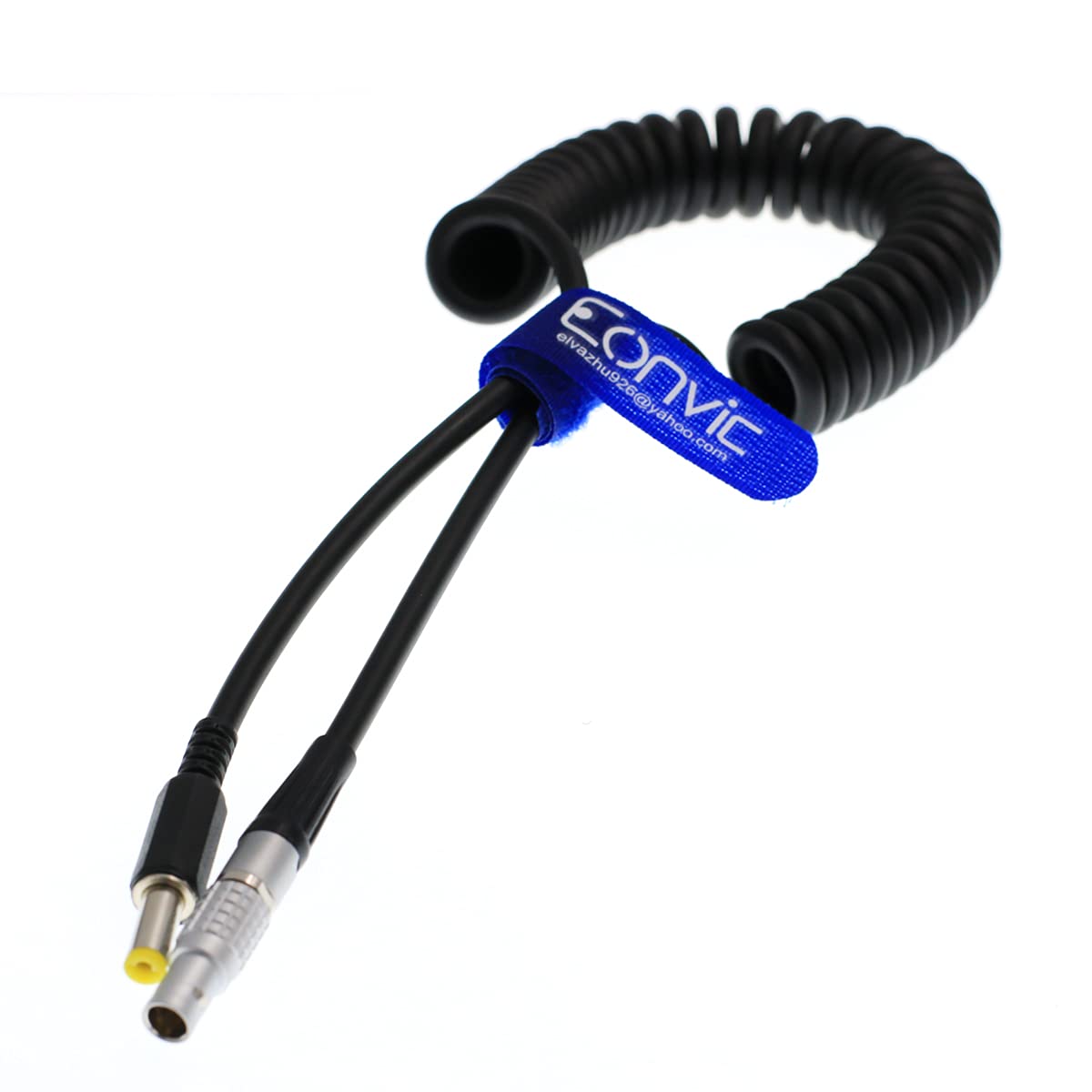 Eonvic 2 pin DC Barrel Adapter Coiled Cable For Teradek Bond