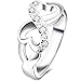 BOHG Jewelry Womens Fashion Silver-Plate Cubic Zirconia CZ Heart Infinity Symbol Ring Wedding Band Size 8