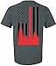 Patriot Apparel Wildland Wild Fire Thin Red Line Firefighter T-Shirt Hotshots Design (Large, Heather Grey)