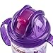 Nuby 2-Handle Printed No-Spill Thin Flip-It W/360 Weighted Straw Cup, Hearts/Purple