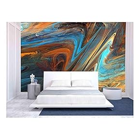 Abstract Shapes Made of Fractal Textures. - Removable Wall Mural | Self-Adhesive Large Wallpaper - 66x96 inches