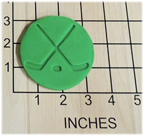 Hockey Sticks Silhouette Fondant Cookie Cutter and Stamp #1307 - Thumbnail 2