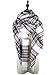 Zando Women's Fashion Soft Warm Tartan Plaid Oversized Scarf Blanket Wrap Shawl White Blue
