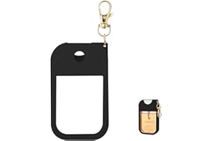 CFTONE Silicone Case for Touchland Hand Sanitizer Spray 1 FL OZ., Stylish Protective Cover with Keychain for Touchland Power Mist and Glow Mist Hanging Portable Accessory(TL silicone case-black)