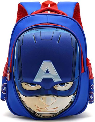 Bumblebee Transformers Captain America Print Kindergarten Children's School Backpack School Bags 2-5 years old,CaptainAmerica(Blue)-302612cm