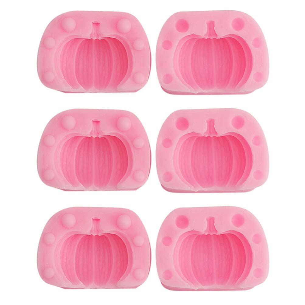 Toyvian Halloween Pumpkin Silicone Mold 6Pcs Pumpkin Cake Baking Mold Chocolate Molds for Cupcake Toppers Baking Soap Handmade Jelly DIY Thanksgiving Ornament