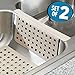 mDesign Kitchen Sink Protector Mat Pad Set, Quick Draining - Use In Sinks to Protect Surfaces and Dishes - 2 Piece Combo Set includes 1 Sink Saddle and 1 Sink Mat - Taupe