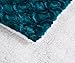 DaDa Bedding Lavish Throw Blanket - Mermaid Scales Faux Fur Sherpa - Soft Warm Plush Fleece Textured - Bright Vibrant Embossed Green Blue Teal & White - 90