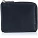 alpine swiss Men's Leather Zip Around Wallet ID Card Secure Zipper Bifold, Black, One Size