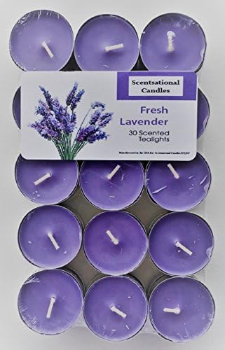 Scented Tealight Candles- Made in the USA- 30 Pack (Fresh Lavander)
