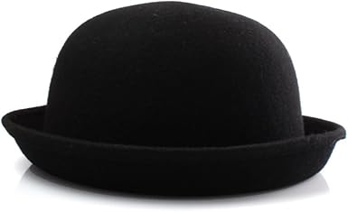 black wool bowler hat