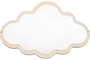 FOMIYES Mirror Cloud Wooden Mirror Cartoon Safety Shatterproof Mirrors Wall Sticker Nordic Bedroom Nursery Decoration Mirrors