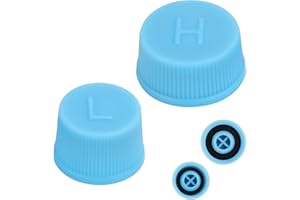 2pcs Replacement Valve Cap for Car Air Conditioning, Leakproof R134a AC High & Low Pressure Port Caps Vehicle Air Conditionin