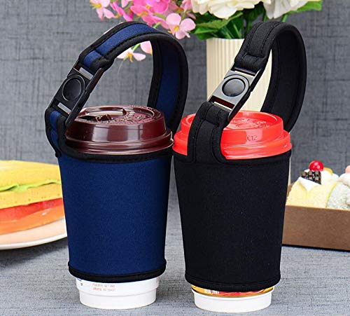 Inf-way Eco-Friendly Neoprene Coffee Cup Sleeves, Reusable Hand Drinks Scald-Proof Cup Cover for Party Christmas Day Coffee Jacket (Pure Color 5 Pcs)