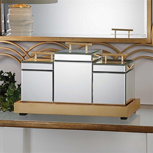 Faustina Mirrored Boxes and Tray S/4 Designed by Billy Moon
