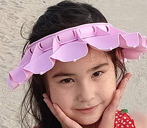 シャンプー ハット シャワー キャップ 子供用 幼児 ベビー 23段階サイズ調整 水漏れ防止 フリーサイズ 1歳 2歳 赤ちゃん Hiderme ピンク