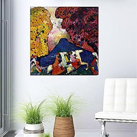 Amazon Co Jp ポスター インテリア絵画 ワシリーカンディンスキーの落書き壁飾り油絵 絵 絵画 インテリアバー ポスター かっこいい 壁画 壁掛アート 60x60cm 24 X24 フレームなし Generic
