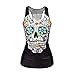 Ensasa Women's Fashion Skull Flower Camisole Halter Top Sleeveless T-Shirt, XX-Large