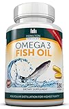TRIPLE STRENGTH OMEGA 3 FISH OIL, 180 Softgels - 800mg EPA 600mg DHA Per Serving - Molecular Distillation for Highest Purity - Manufactured in the USA Exclusively for Hamilton Healthcare