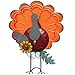 ATDAWN Metal Free Standing Turkey Decoration for Autumn Fall Thanksgiving Harvest Yard Decoration (14.5 Inch)