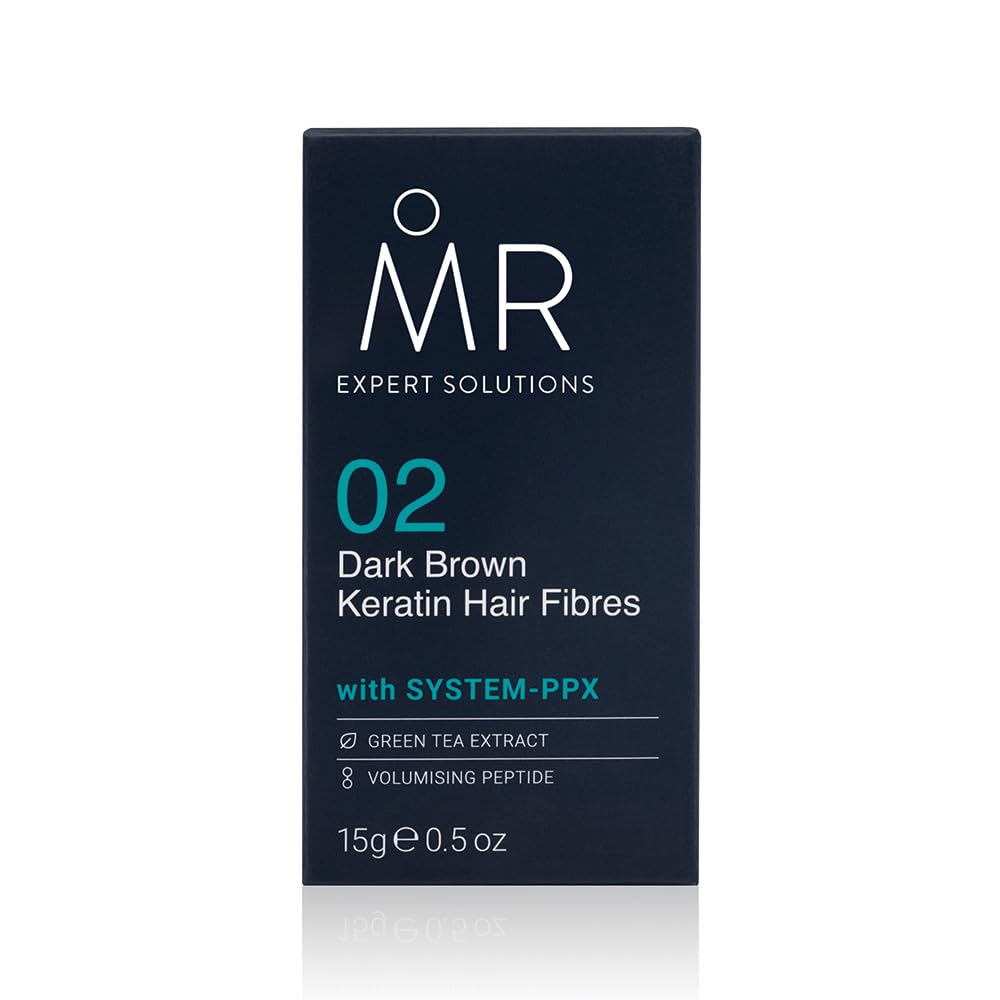 MR Dark Brown Hair Fibres (15g). Paraben Free Hair Loss Concealer with System-PPX, Thinning Hair Concealer for Bald Patch Cover Up, Hair Fibres Dark Brown, Hair Thickener for Men, Hair Texture Powder — image 1