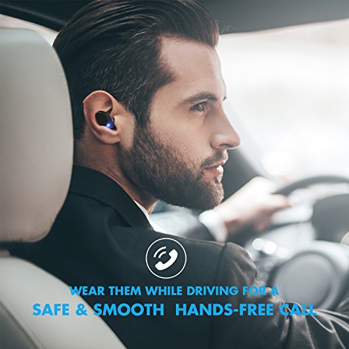 Wireless Earbuds, Cshidworld Bluetooth 5.0 Headphones Noise Cancelling Mini Headset IPX5 Sweatproof Invisible Sports in Ear Earphones with Built-in Mic for Smartphones Laptop