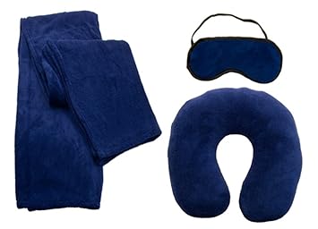 Comfort Set For Travelers Eye Mask Travel Pillow Blanket