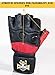 Weightlifting Black & Red Leather Gloves (L)
