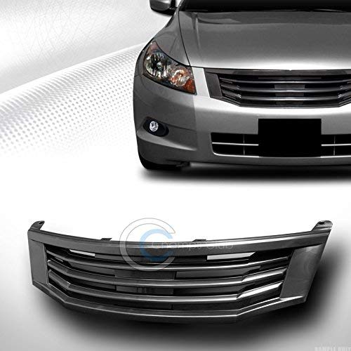 R&L Racing Front Grill Compatible with Honda Accord 4D/4DR 08-10 | Black Finished MU Style Badgeless Hood Bumper Grille - Thumbnail 2
