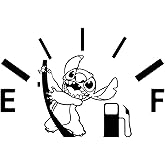 Car Stickers - Fuel Tank Cartoon Vinyl Sticker, Peeking car Decals, Funny Stickers - Waterproof Bumper Stickers for Cars, Truck, Motorcycle, Wall, Window and Laptop. (Black)