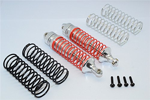 Traxxas Slash 4X4 / Stampede 4X4 / Rustler VXL / Craniac Upgrade Parts Aluminum Rear Adjustable Spring Damper With Aluminum Ball Top & Ball Ends - 1Pr Set Silver