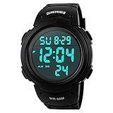 Skmei Outdoor Sport Watches Men Digital LED Fashion Casual Waterproof Wristwatch (Silver)