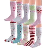 Deer Mum Girl's Princess Style Knee High Cotton Socks 3Y-7Y