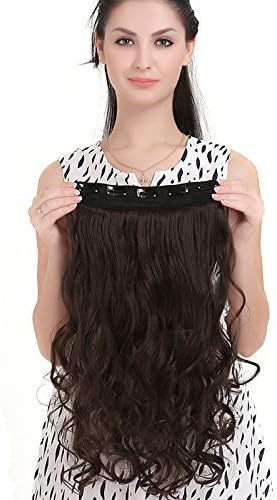 Stylera Women's Smooth Tangle Free Curly Wavy Synthetic 11 Inch Shoulder Length Hair Extension (Natural Dark Brown)