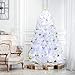 ITART 122ct Christmas Tree Ornaments Decorations Assortment Including Tree Topper Balls Snowflakes Stars Pine Cones Miniature Gift Boxes Tinsel and Beads Garlands Finial (White and Gold)